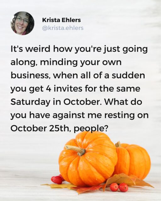I got the important ones in - lunch with Aunt and Family weekend with Son - but my daughter groused about missing our church Halloween. I get it: I'm not one to miss a costume opportunity, especially when I have a really great one like hers.

You'll have to wait an see it, but it includes some awesome high-heeled white boots. *Must* remember to tell her they're having Halloween at her Pokemon Club tonight... 

(Who am I kidding? That's, like, 3 *hours* from now. Better set a phone alarm...)

 #momlıfe #sahmlife #asdmom #asdparenting #genxmoms #genxlife #genxwoman #specialneedsparenting #parentofteens #momofteenager #momofteen #mommination #momsirl #honestparents #honestparenting