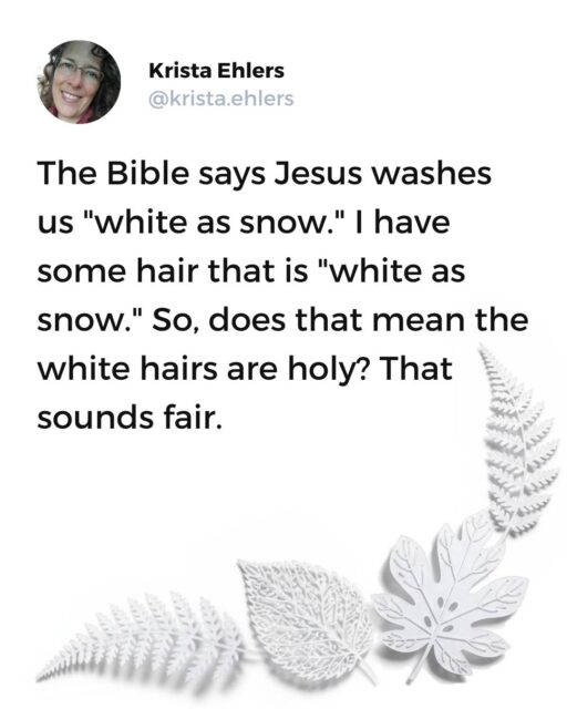 And if I have more white hairs than you, I suppose I'm holier than thou? 😂

 #momlıfe #genxmoms #GenXHumor #funnymommy #momcomedy #parenthumor #christianjokes #momjokesfordays #genxlife #genxwoman #grayhair #hairrules
